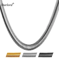 starlord 8mm big chunky necklaces new men jewelry 316l stainless steel black gun gold color long snake necklace gn2238