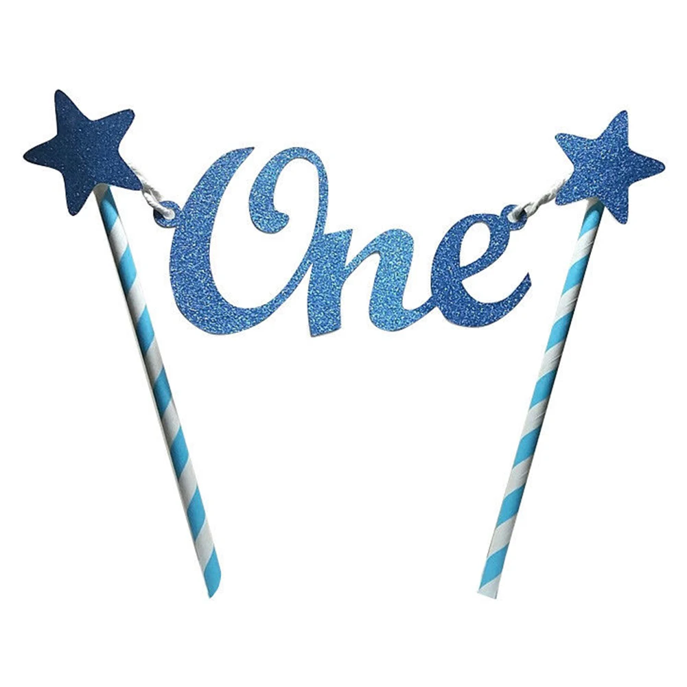 Уникальный блеск звезда один 1st счастливый украшение для именинного торта