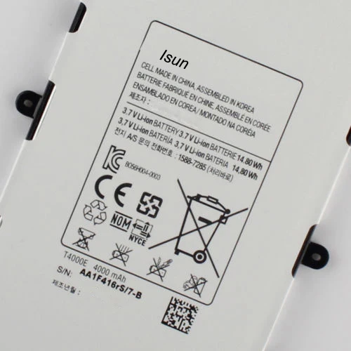 ISUN 2 шт./лот T4000E 4000 мАч аккумулятор для Samsung GALAXY Tab3 7 0 T210 T211 T2105 T217A сменные
