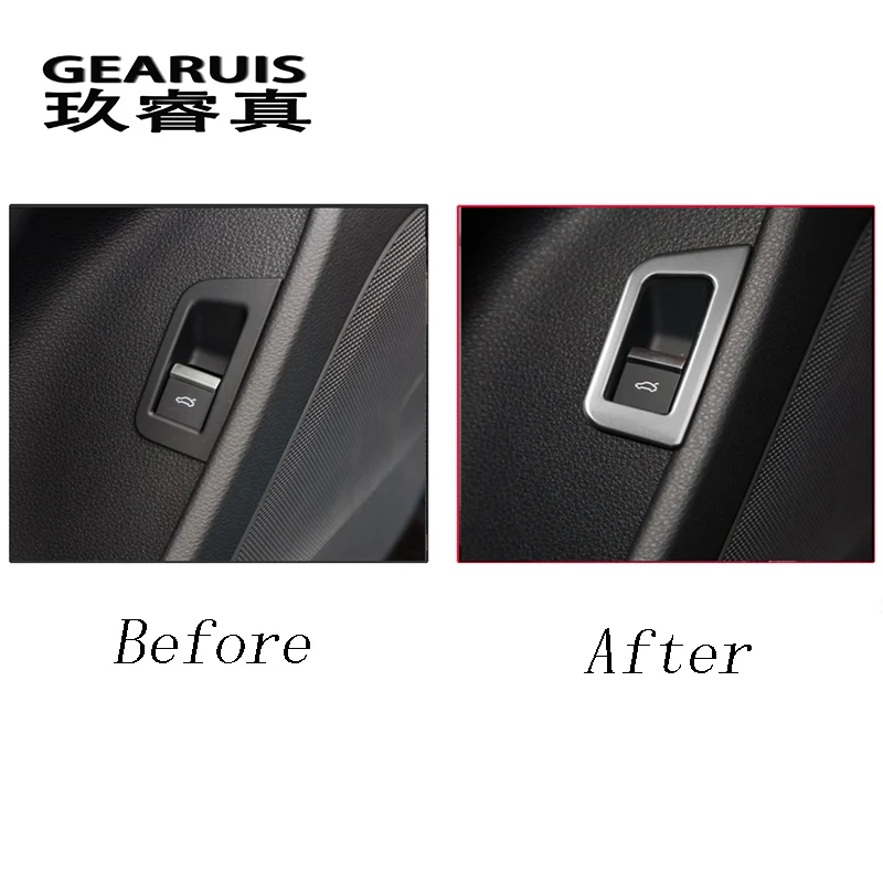 Car styling Rear Trunk Switch Control Button Decoration cover Frame stainless steel Sticker For New Audi Q7 2016 2017 Year LHD | Автомобили