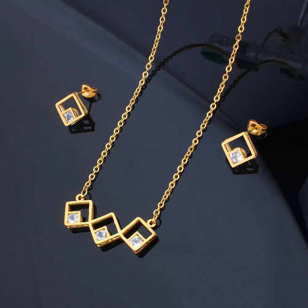 Xinxuanmei индийские ювелирные наборы серьги и ожерелья Ювелирные из нержавеющей