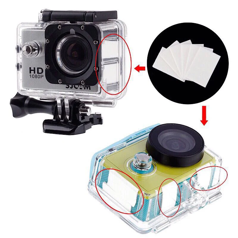 Аксессуары для GoPro 12 шт./компл. многоразовые противотуманные сухие вставки HERO5 4
