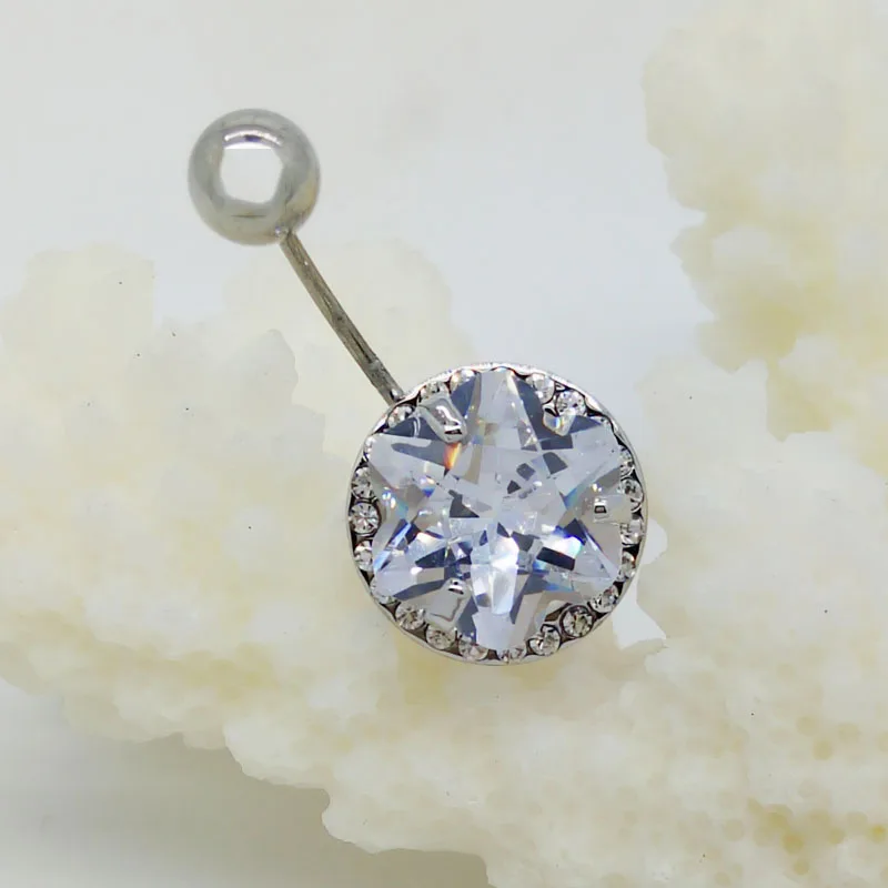 Женское кольцо с пупком и колокольчиком из нержавеющей стали золотым покрытием 18