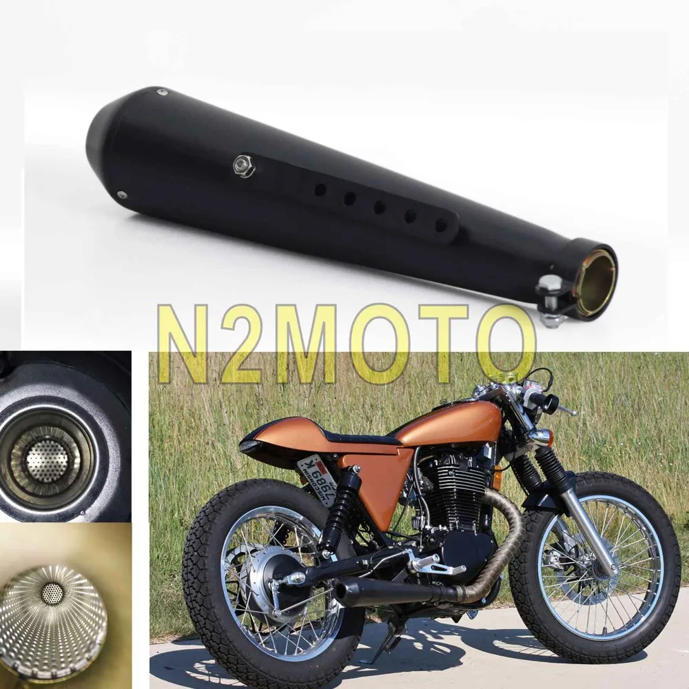 Черный глушитель для мотоциклов регулируемый редуктор Harley Chopper Cafe Racer с DB KILLER 450
