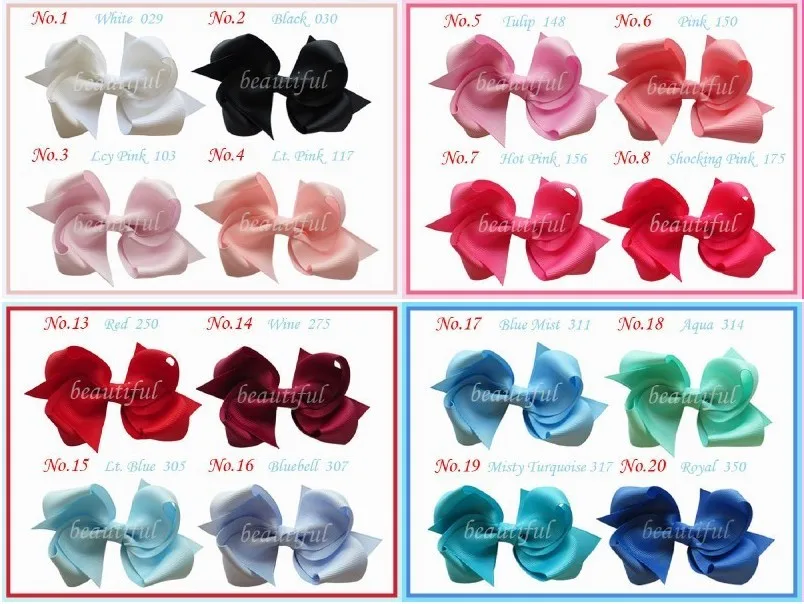 

Free Shipping 50pcs Grosgrain Ribbon 4" Ribbon Hair Bows WITH Clip, GirlsBoutique HairBows ,Hair Clip Hair Accessories