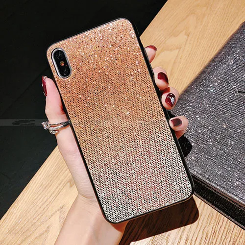 Note10Pro DIY держатель с кристаллами+ меховой шарик+ ремешок чехол для телефона для iPhone 11 PRO MAX 6 6s 8 7 Plus XSMAX XR градиентный блестящий чехол - Цвет: 5