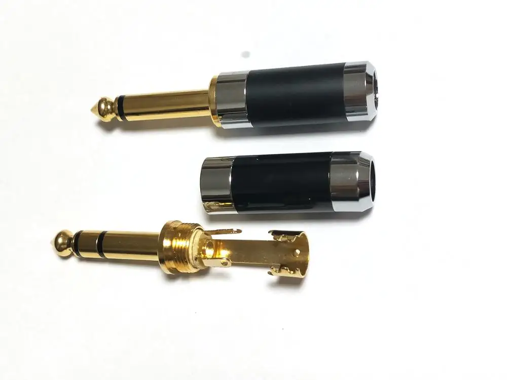 Латунный разъем 6 3 мм для пайки Позолоченный 10 шт.|plug 6.3mm|plug goldplug mono |