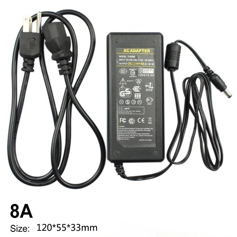 Высокое качество имеет Питание DC 12 V 1A 2A 3A 5A 6A 7A 8A 10A светодиодный трансформатор для 5050 5730 2835 3014 5050 Светодиодные полосы света