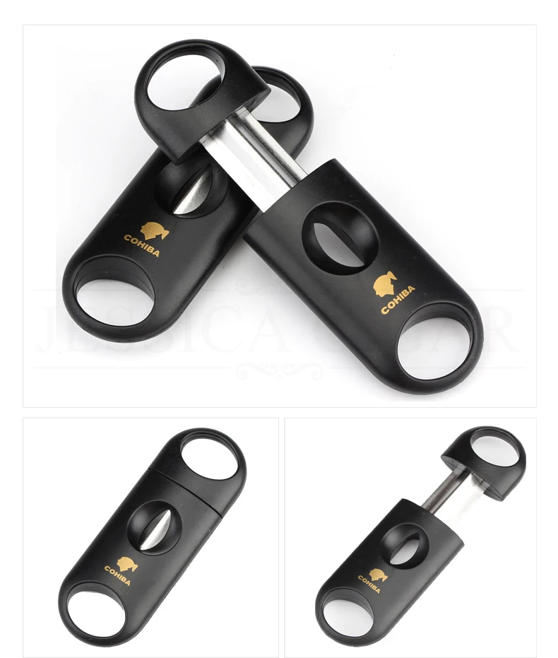 COHIBA металлический V образный нож пластиковый сигарный резак ножницы V-Cut Clipper порт Куба сигары резак аксессуары для сигар