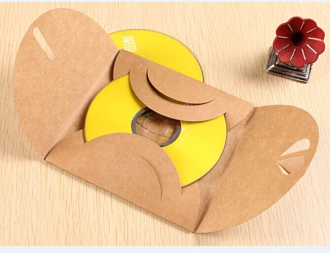 20 шт. коричневый CD оберточный бумажный пакет Творческий сердце DVD крафтовый