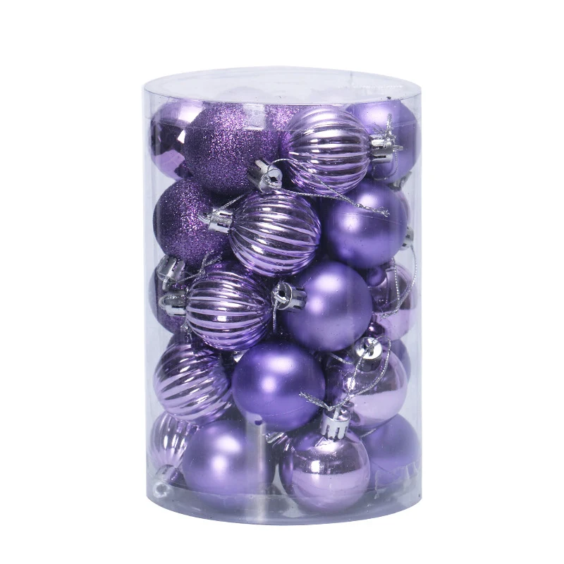 light purple FUNNYBUNNY 34 шт Комплект рождественских шаров 4 см рождественские украшения для рождественской елки украшения шарообразные шарики для рождественских елок - Цвет: light purple