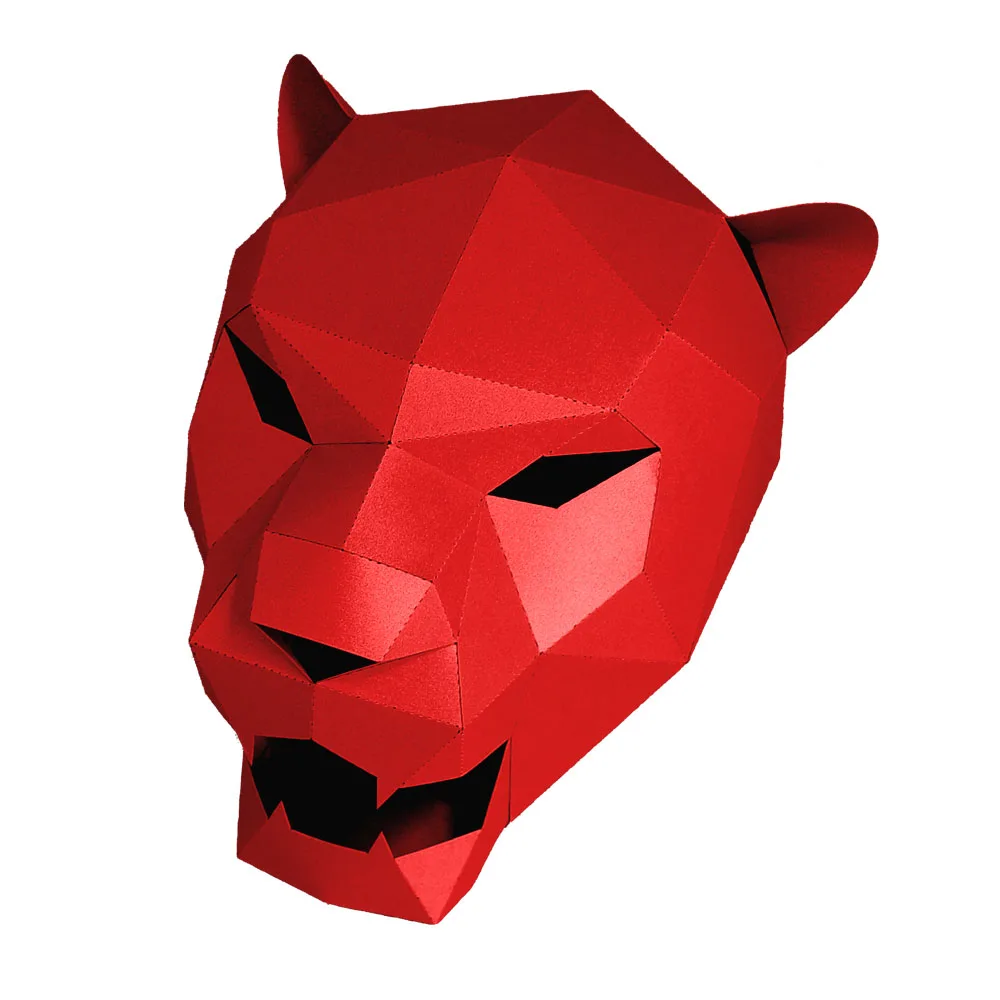 As picture Вечерние маска для игрушки бумажная маска 3d костюм Ягуара леопарда Косплей DIY Бумага Ремесло Маска модели Рождество Хэллоуин выпускной вечер вечерние подарки - Color: As picture