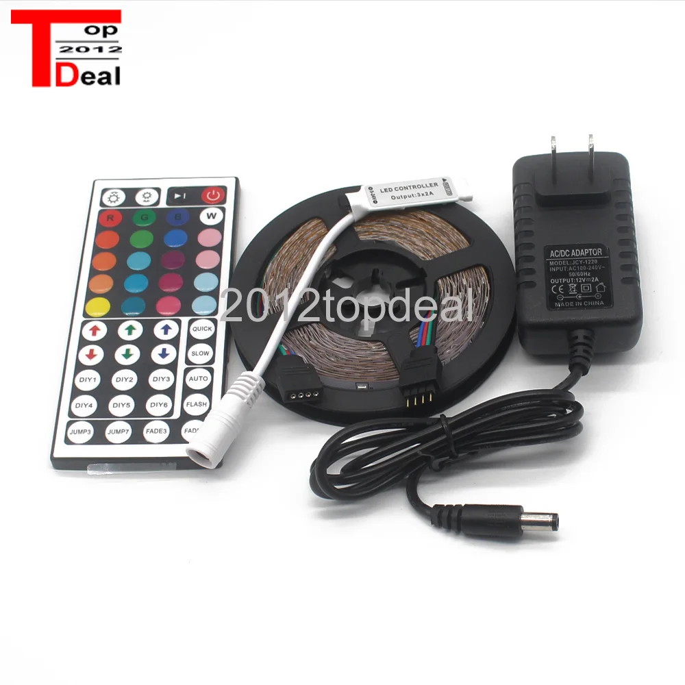 Светодиодная лента 5 м SMD 5050 RGB белый/теплый белый DC12V 2A 3A контроллер поставщика