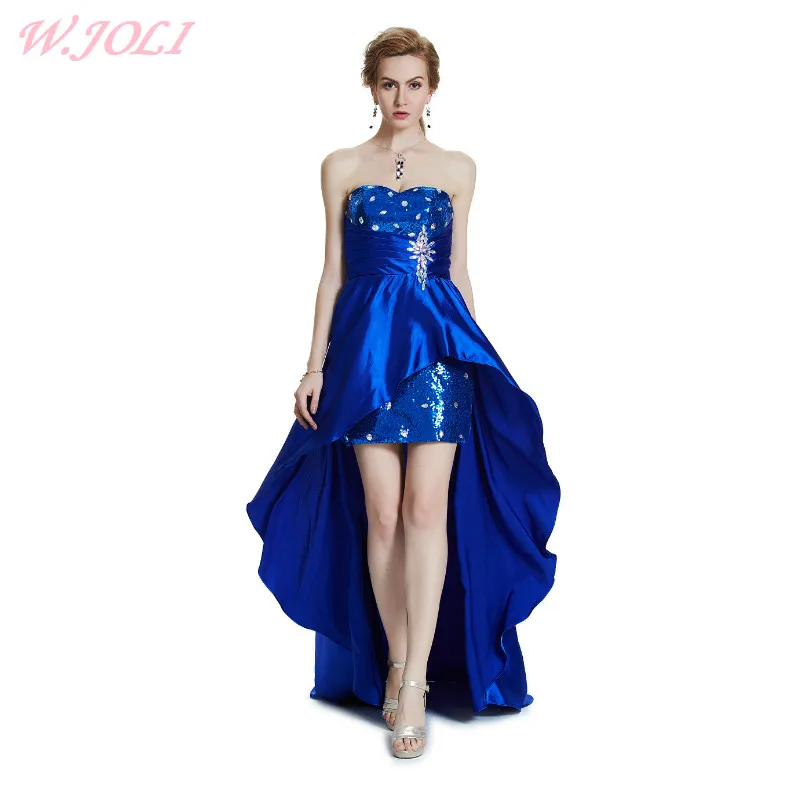 W. JOLI 2019 вечернее платье Sexy бретелек рукавов атласная Pleat Crytal банкет невесты