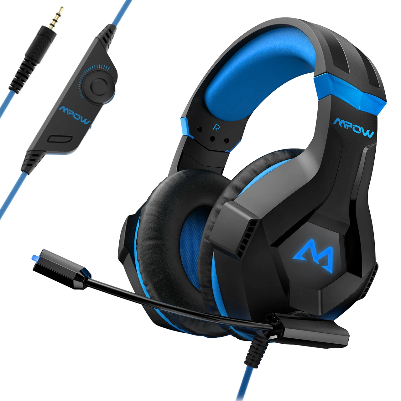 Mpow EG9 Stereo Gaming Headset 40mm Drivers With Mic In-Line Control RGB Gaming Headphones Soft Earpad For PS4 Switch PC Xbox