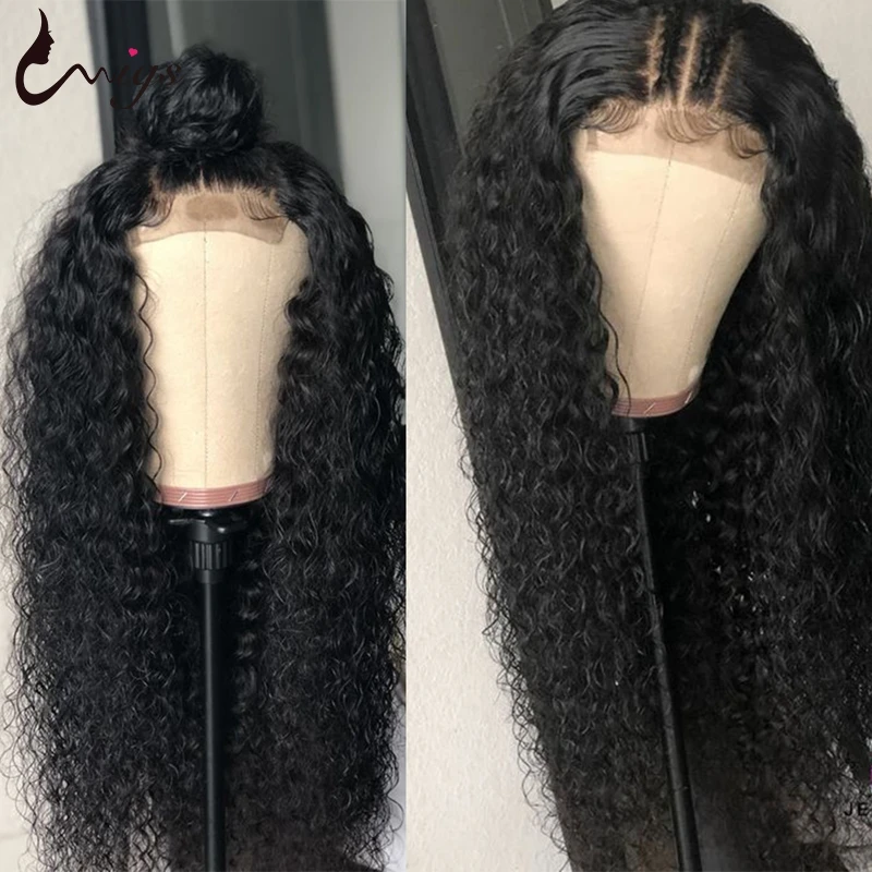 Парики из натуральных волос на кружевной основе Jerry Curl для черных женщин