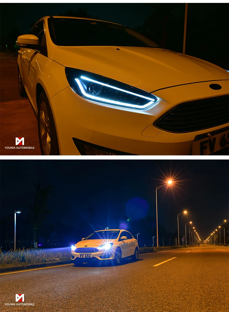 АКД стайлинга автомобилей фара для Ford светодиодная фара для Focus- фокус 4 светодиодный DRL D2H Hid динамический сигнал поворота Bi Xenon луч