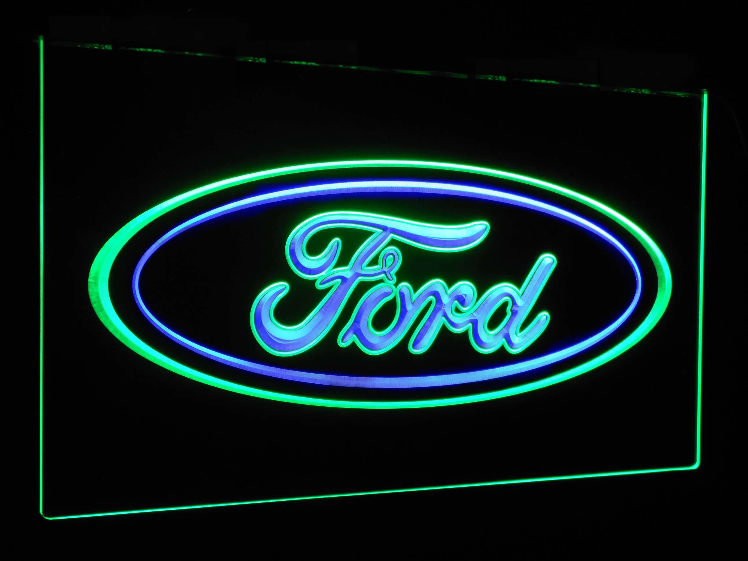 Green and Blue Ford car Transport Bar украшения подарок Двухцветные светодиодные неоновые световые знаки st6-d0007 - Цвет: Green and Blue