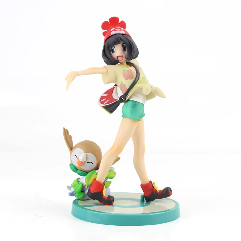 Selene No Color Box Аниме тренер фигурку Гэри дук Lyra Селена Иви Chikorita Rowlet зеленый Eievui игрушки-модели Подарочные для детей - Цвет: Selene No Color Box