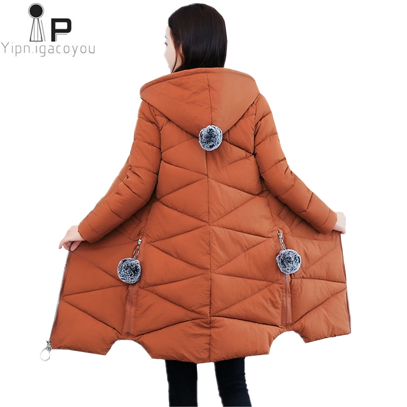 Женский пуховик пальто зимняя теплая куртка женское новое длинное черное с