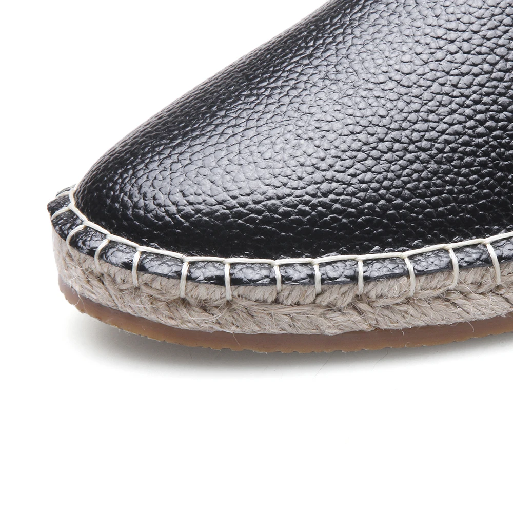 LAASIMI/женские эспадрильи женская обувь из натуральной кожи без застежки на