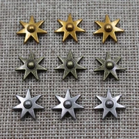 diy leather craft wallet bag clothes sewing jeans decoration metal rivet with nail set star hexagram design 15mm 200pcslot