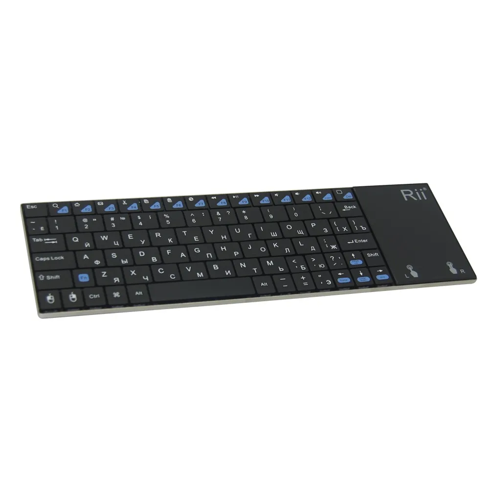 Rii mini i12 многофункциональная беспроводная клавиатура 2,4G QWERTY тачпад ультра тонкая клавиатура для sony PS3 HTPC Android tv BOX PC Pad