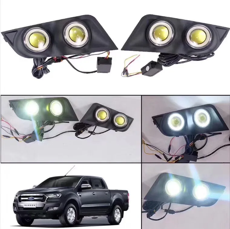 one set waterpoor LED fog light day light DRL for Ford Ranger T6 T7 2012 2013