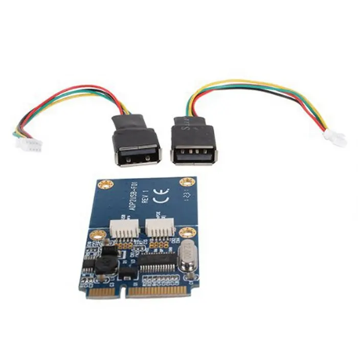 50 шт./лот ноутбук ПК двойной USB 2 0 Female to Mini PCI-E Express адаптер для флеш-диска и