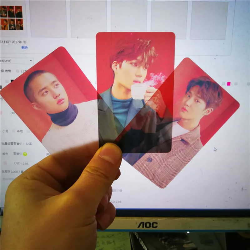 KPOP EXO зимний альбом Вселенная прозрачная Фотокарта хип хоп ПВХ карты самодельные