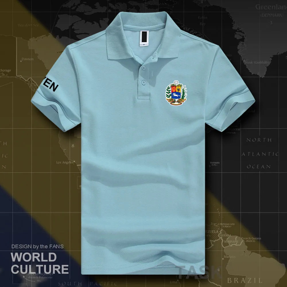 Venezuela Venezuelan polo рубашки мужские с коротким рукавом белые бренды с принтом для страны Мода хлопок национальная команда Повседневная VEN 20