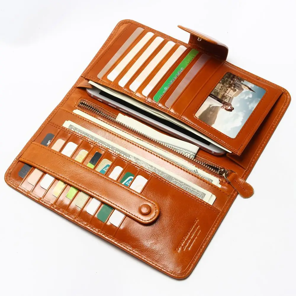 Женский винтажный кошелек из натуральной воловьей кожи с отделением для карт