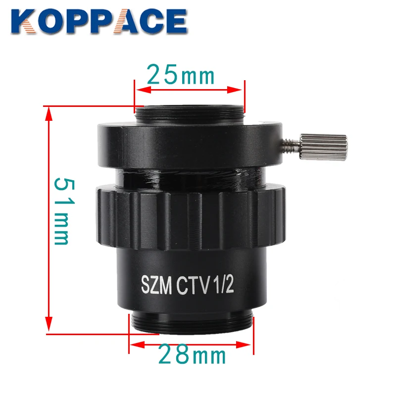 

KOPPACE 1/2 CTV Trinocular Stereo Microscope C-Mount Interface 25mm Camera Interface Microscope Camera Adapters