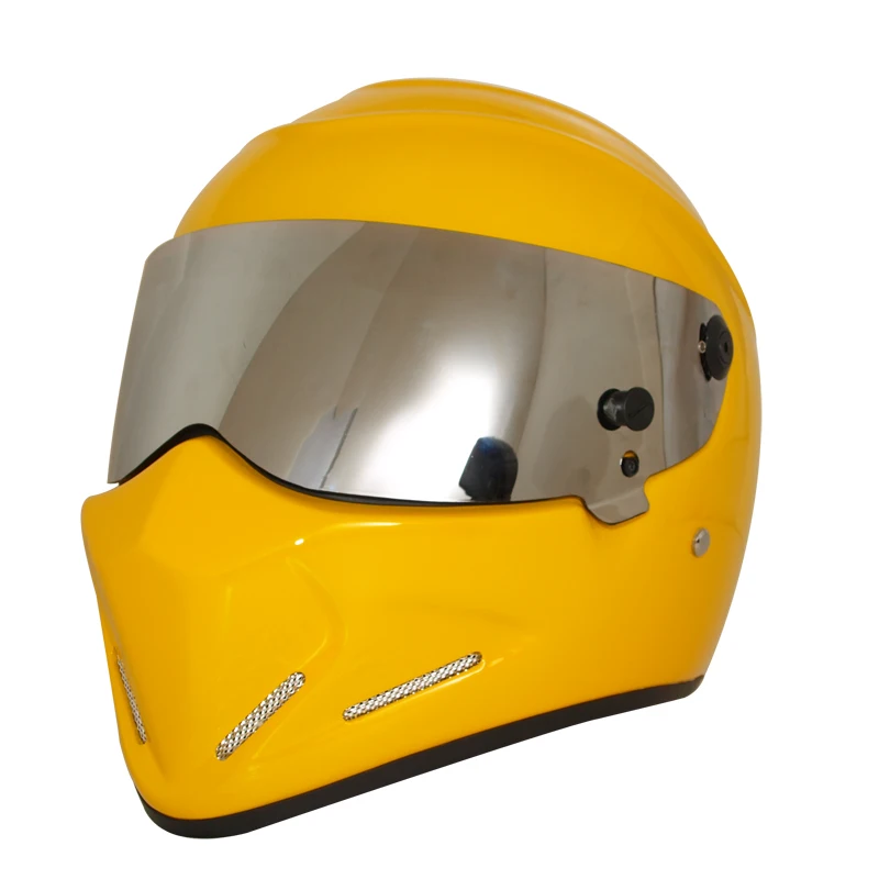 

Мотоциклетный шлем Vcoros, полнолицевой, из стекловолокна, в ретро стиле, с дополнительным козырьком