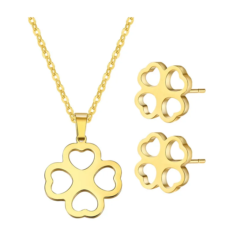 Растительный Цветок Ювелирные наборы для женщин кулон ожерелье серьги банкет