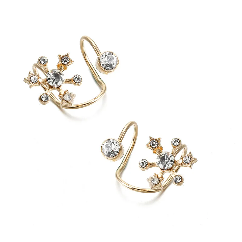 Корейский стиль хит продаж милые серьги с пряжкой белый кристалл инкрустация