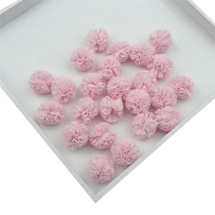 Light pink Yarn Ball 20-100 шт, кружевные Сетчатые эластичные Цветочные шары, сделай сам, товары для рукоделия, Свадебный декор, пряжа, шарики, головные уборы, ювелирные украшения, помпоны - Цвет: Light pink Yarn Ball