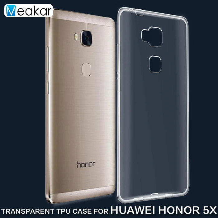 Прозрачный мягкий силиконовый чехол из ТПУ 5 дюйма для Huawei Honor 5X Gr5 задней панели