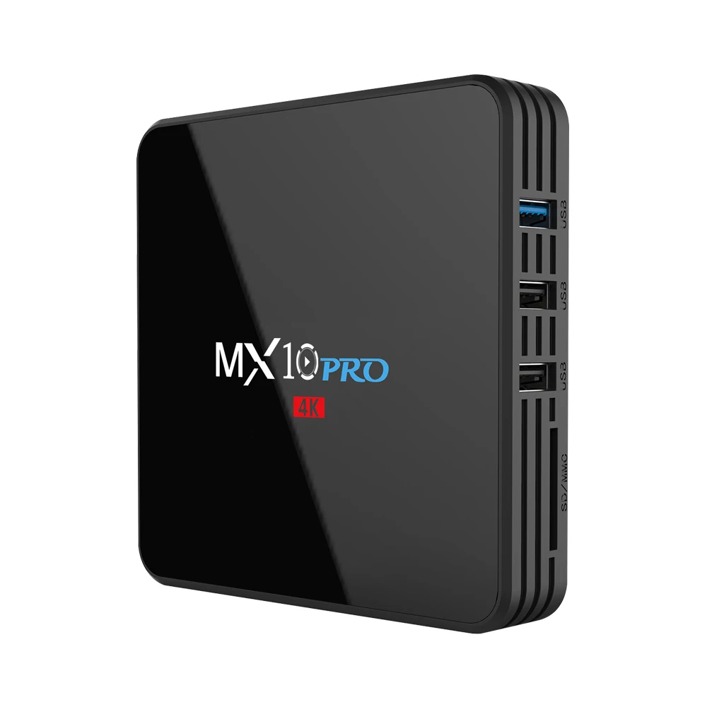 MX10 Pro светодиодный Android 7 1 ТВ приставка RK3328 Четырехъядерный 4 ГБ ОЗУ 32 Гб ПЗУ 4K HDR Smart