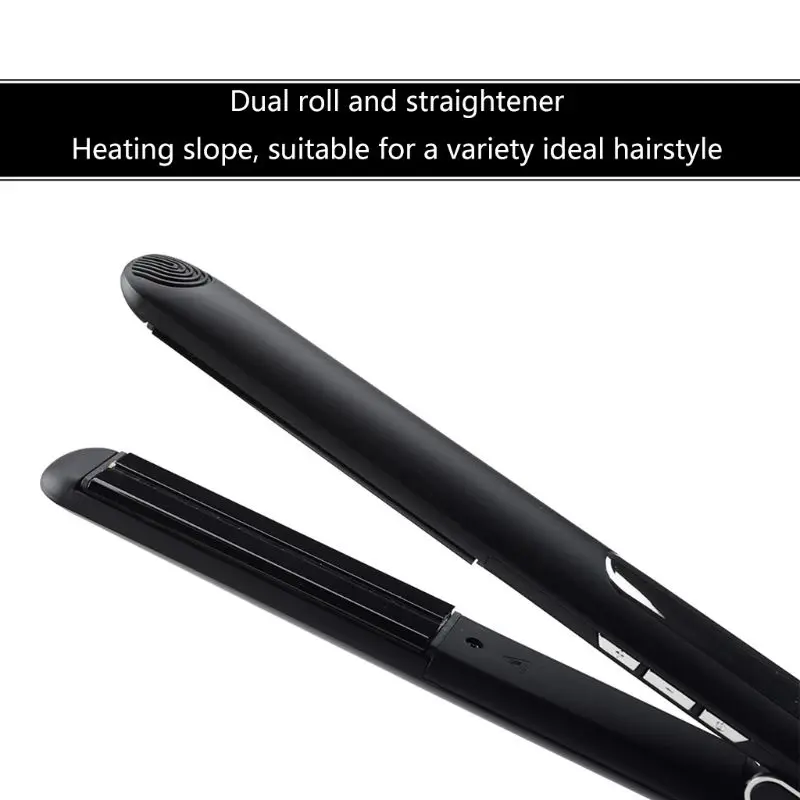 

LED Display Infrared Wide Plate Ceramic Tourmaline Hair Straightener Iron Anions Flat Iron 110-240V Less Damaged Clectric