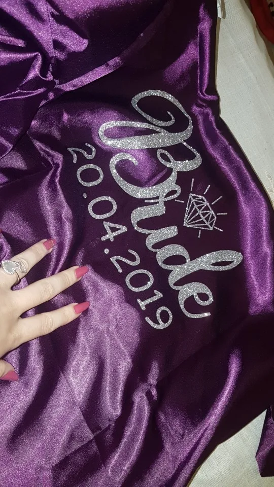 Personalised Satin silk Bride Robe women custom wedding date Peignoir bridesmaid best gift bridal pink shower robes | Дом и сад