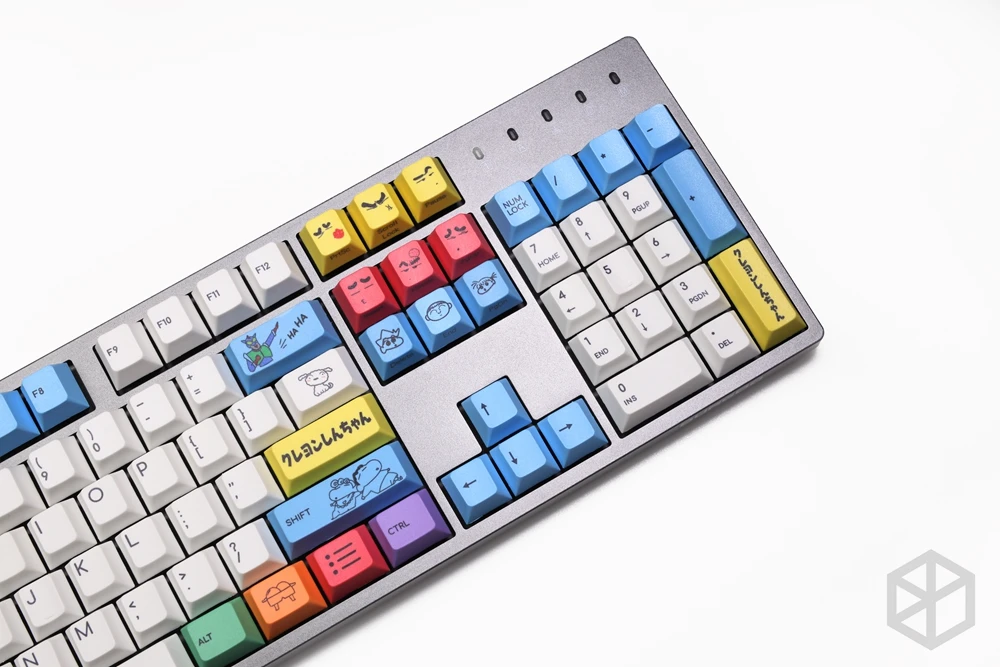 Вишневый профиль краситель Sub Keycap набор PBT пластиковый мелок Shin-chan для механической клавиатуры Белый Синий gh60 xd64 xd84 xd96 87 104