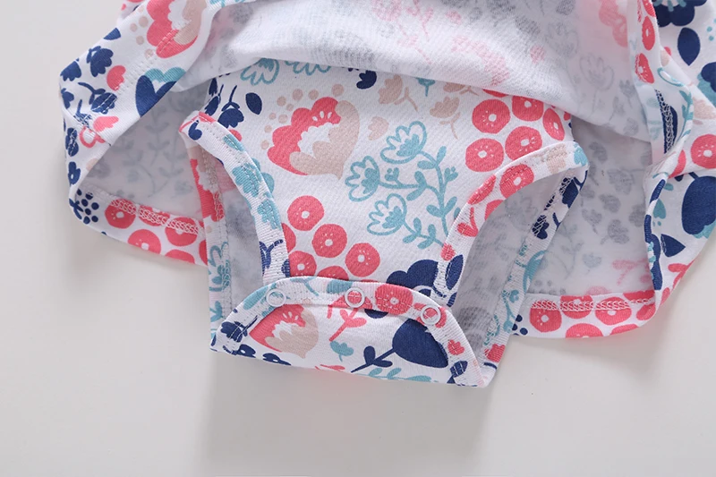 Летняя мода 2 шт. детское платье комплекты с принтом белого и синего цвета розовые