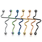 Спиральные серьги для пирсинга живота, хирургическая сталь, 14 г, 1 шт.