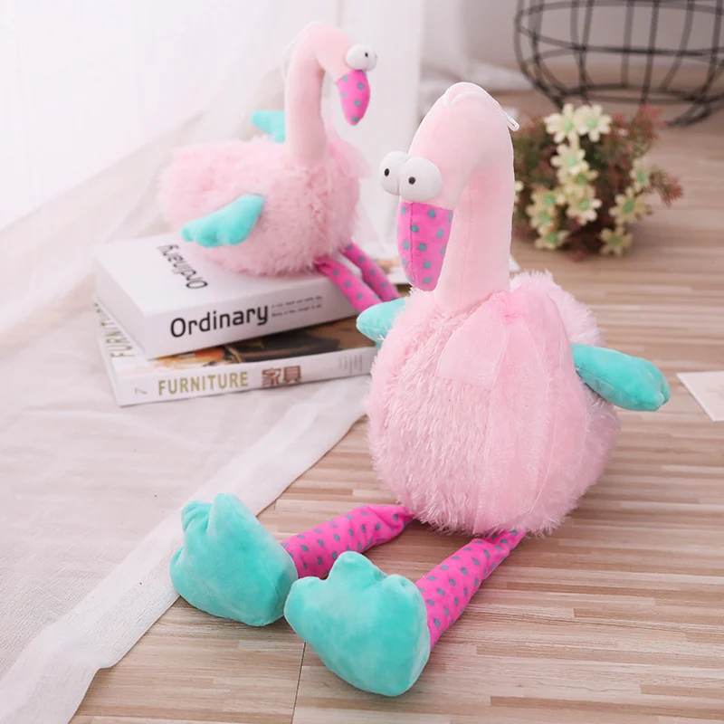 

Cute Pink Flamingo Plush Toy Soft Stuffed Animal Doll Big Eyes Stuffed Birds Kid Playmates Cartoon Plush Toys Girl Birthday Gift