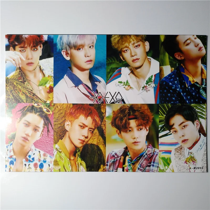 8*(42x29 см) EXO плакаты настенные наклейки подарок KPOP EXO