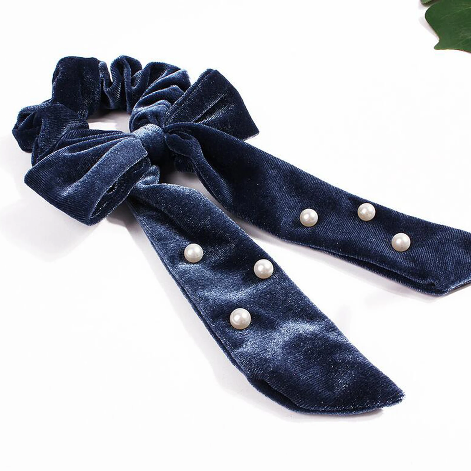 Модные бархатные веревки для волос девочек шарф хвостика Однотонные резинки из