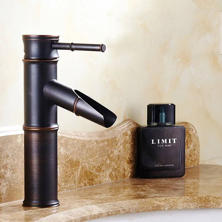 Ванная комната раковина кран Масло втирают Туалет бамбуковые краны для раковины