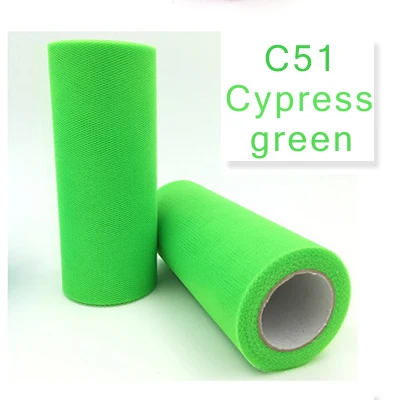 Color C51 25yd/рулон 15 см Тюль Кружево день рождения свадебное украшение подарочная упаковка Merry Christmas события принадлежности для детского душа слоеная юбка DIY - Цвет: Color C51