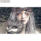Картина в готическом стиле с изображением крови девушки с маской сделай сам, квадратная картина ужас, Виктория фрэнс LK1